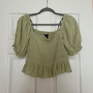 Forever 21 puff sleeve, square neck blouse